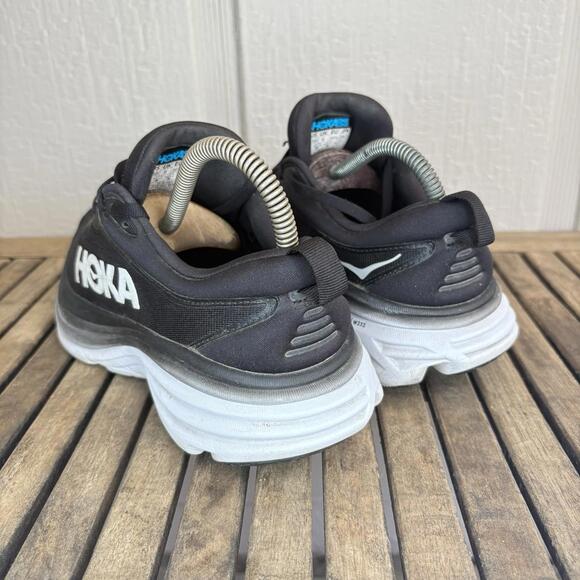 Hoka One One Bondi 8 - Black / White- Women’s Running Shoes Size 7.5 B - Picture 6 of 16